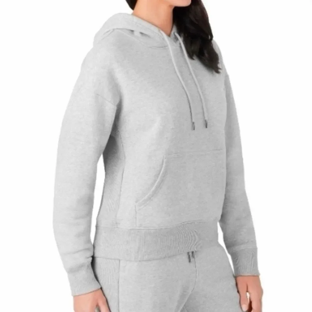 Member's Mark Women's Long Sleeve Relaxed Fit Fleece Hoodie - Light Grey Heather - Picture 3 of 7
